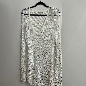 Caroline Constas sequin polk a dot cover up